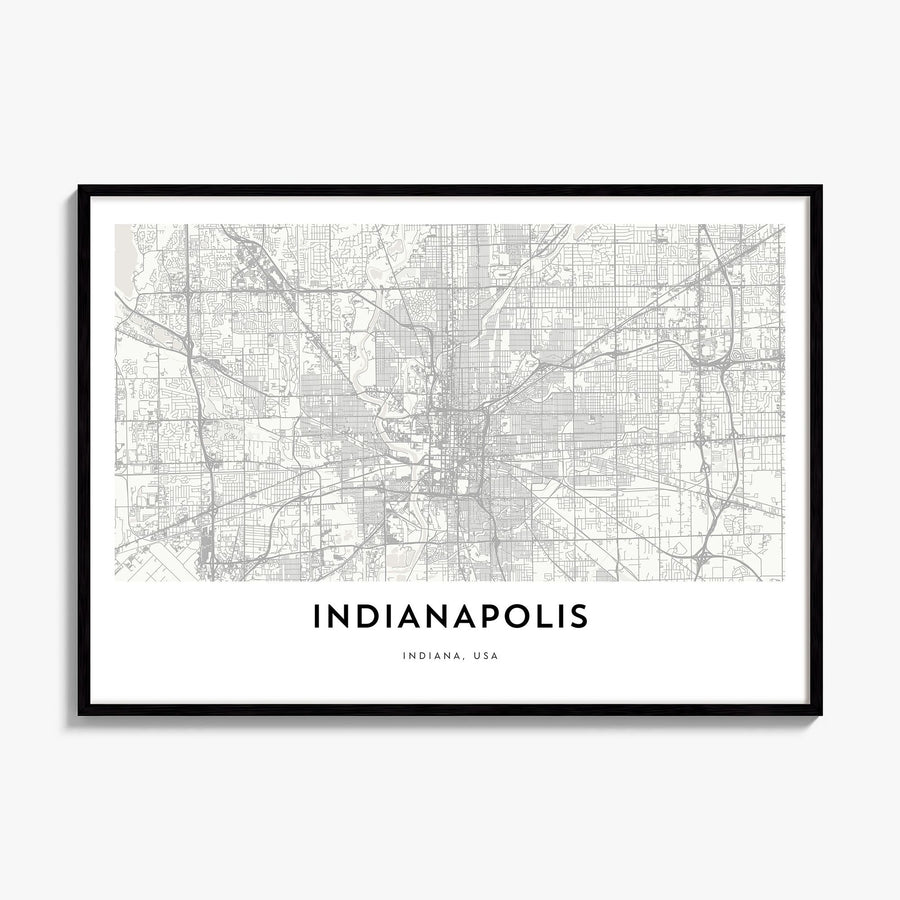 Indianapolis Map Poster, framed poster mockup