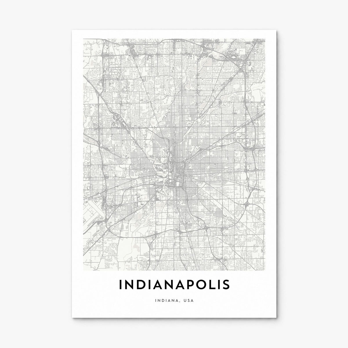 Indianapolis Map Poster, print only (unframed)