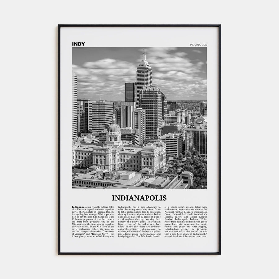 Indianapolis No 1 Poster None / 8x12 in Nbourhood Travel B&W Poster