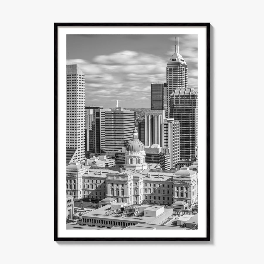 Indianapolis Photo No 1 Poster, framed poster mockup, white border