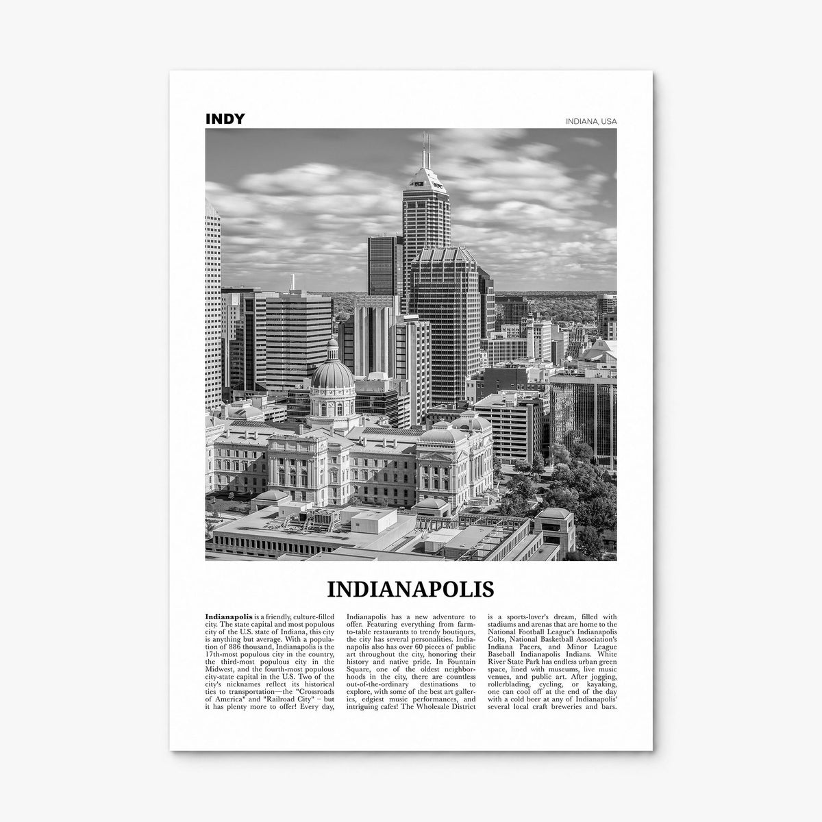 Indianapolis Newspaper No 1 Poster, print only (unframed)