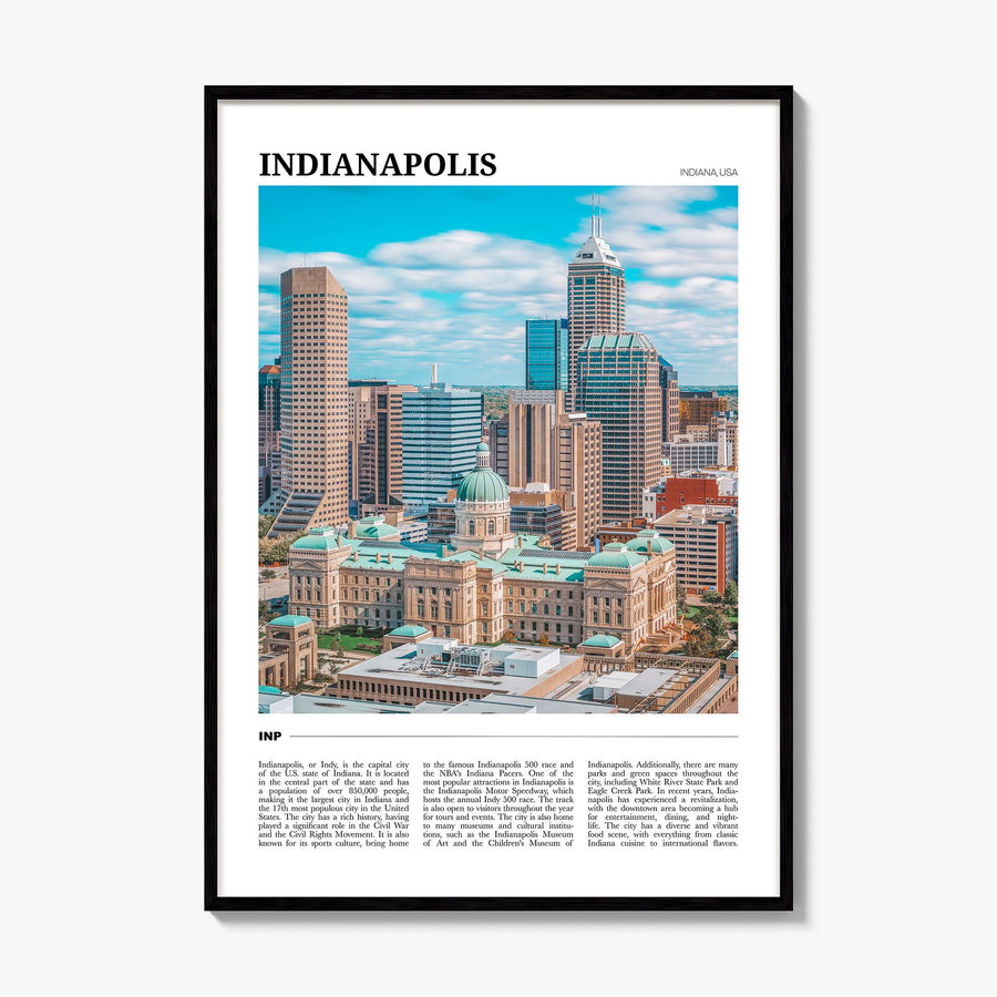 Indianapolis Travel No 1 Poster, framed poster mockup