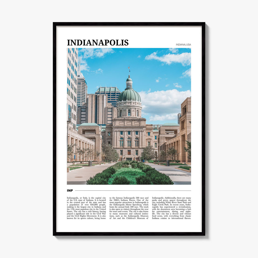 Indianapolis Travel No 2 Poster, framed poster mockup