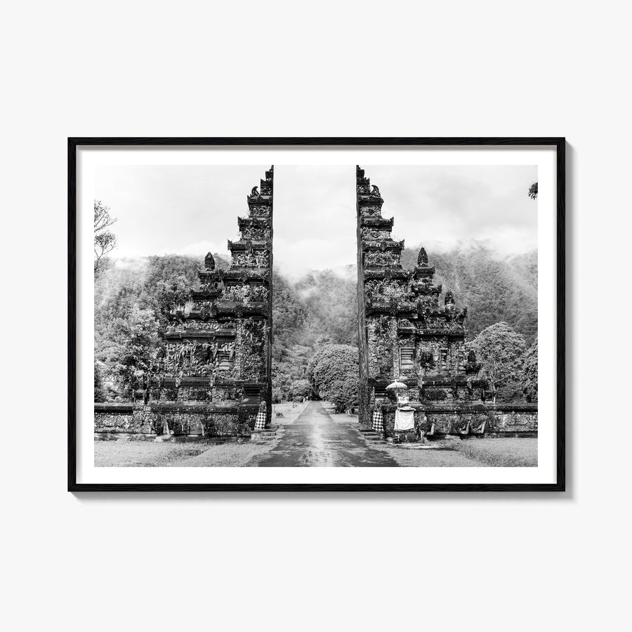 Indonesia black & white photo poster of Asia – horizontal wall art, unframed print shown in interior mockup