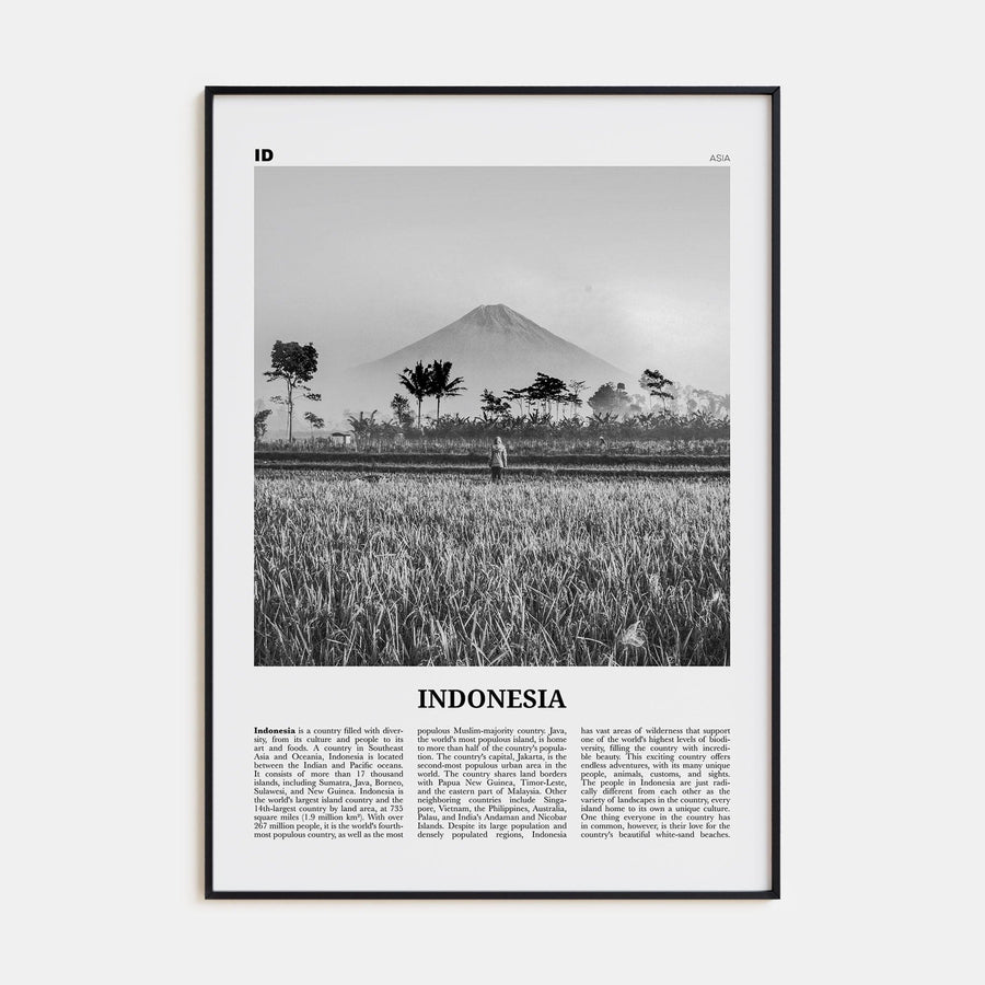 Indonesia No 1 Poster None / 8x12 in Nbourhood Travel B&W Poster