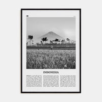 Indonesia No 1 Poster Black Wood / 8x12 in Nbourhood Travel B&W Poster