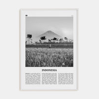 Indonesia No 1 Poster White Wood / 8x12 in Nbourhood Travel B&W Poster