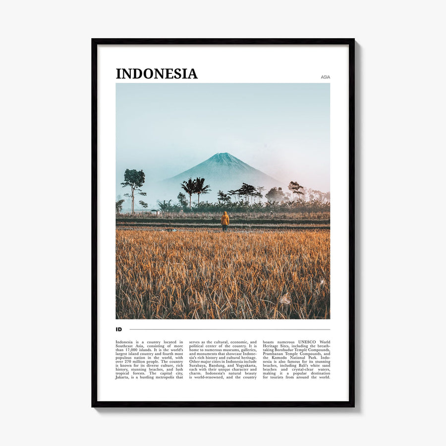 Indonesia Travel Poster, framed poster mockup