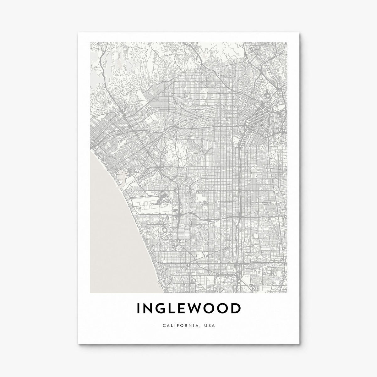 Inglewood Map Poster, print only (unframed)