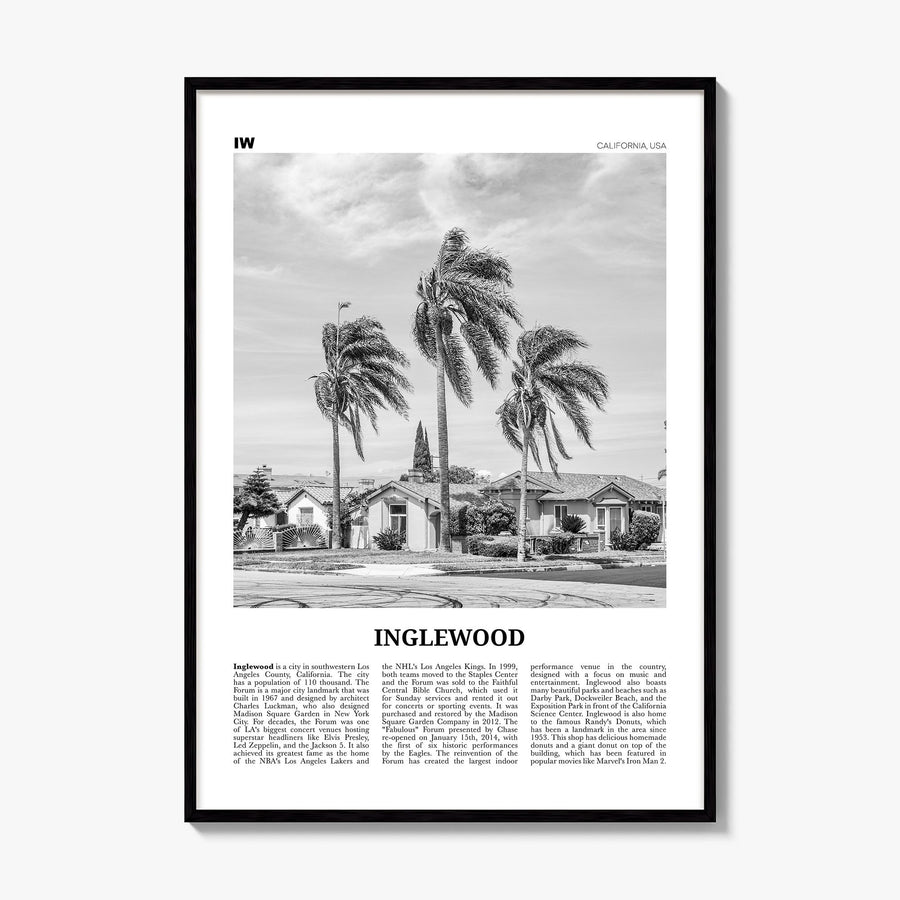 Inglewood Newspaper Poster, framed poster mockup