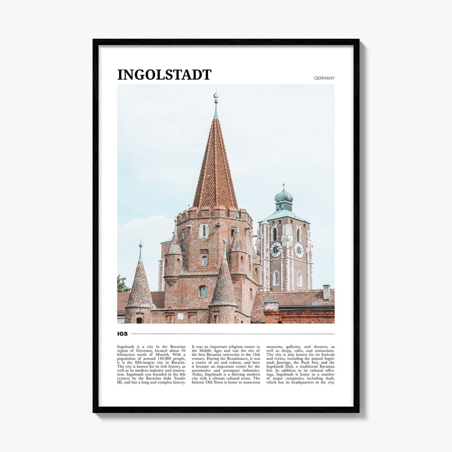 Ingolstadt Travel Poster, framed poster mockup