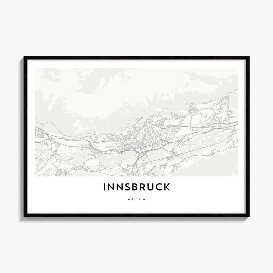 Innsbruck Map Poster, framed poster mockup
