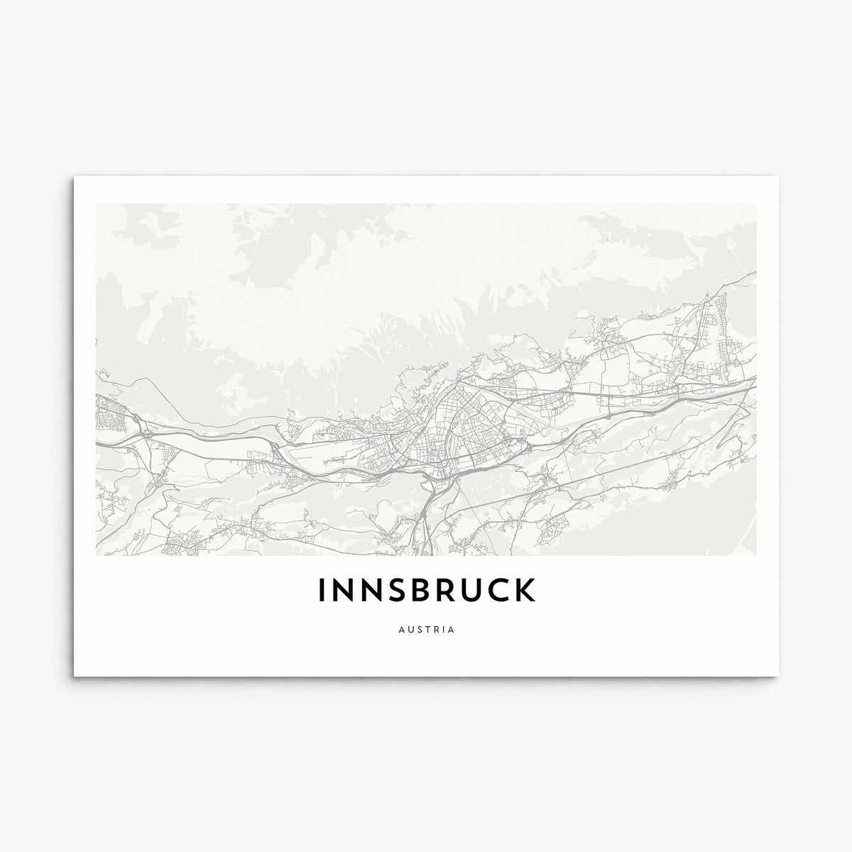 Innsbruck Map Poster, print only (unframed)