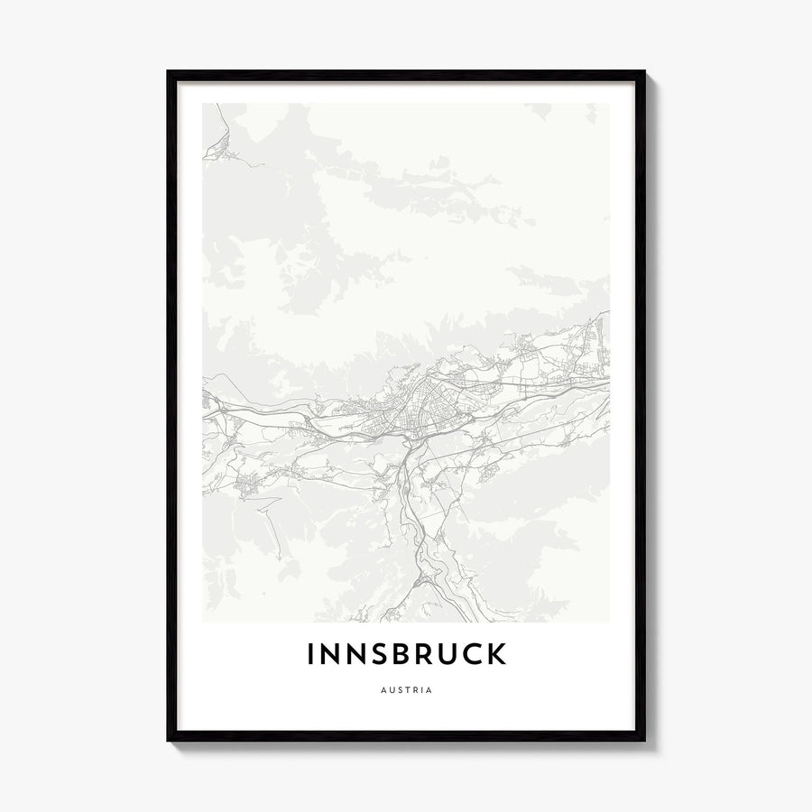 Innsbruck Map Poster, framed poster mockup