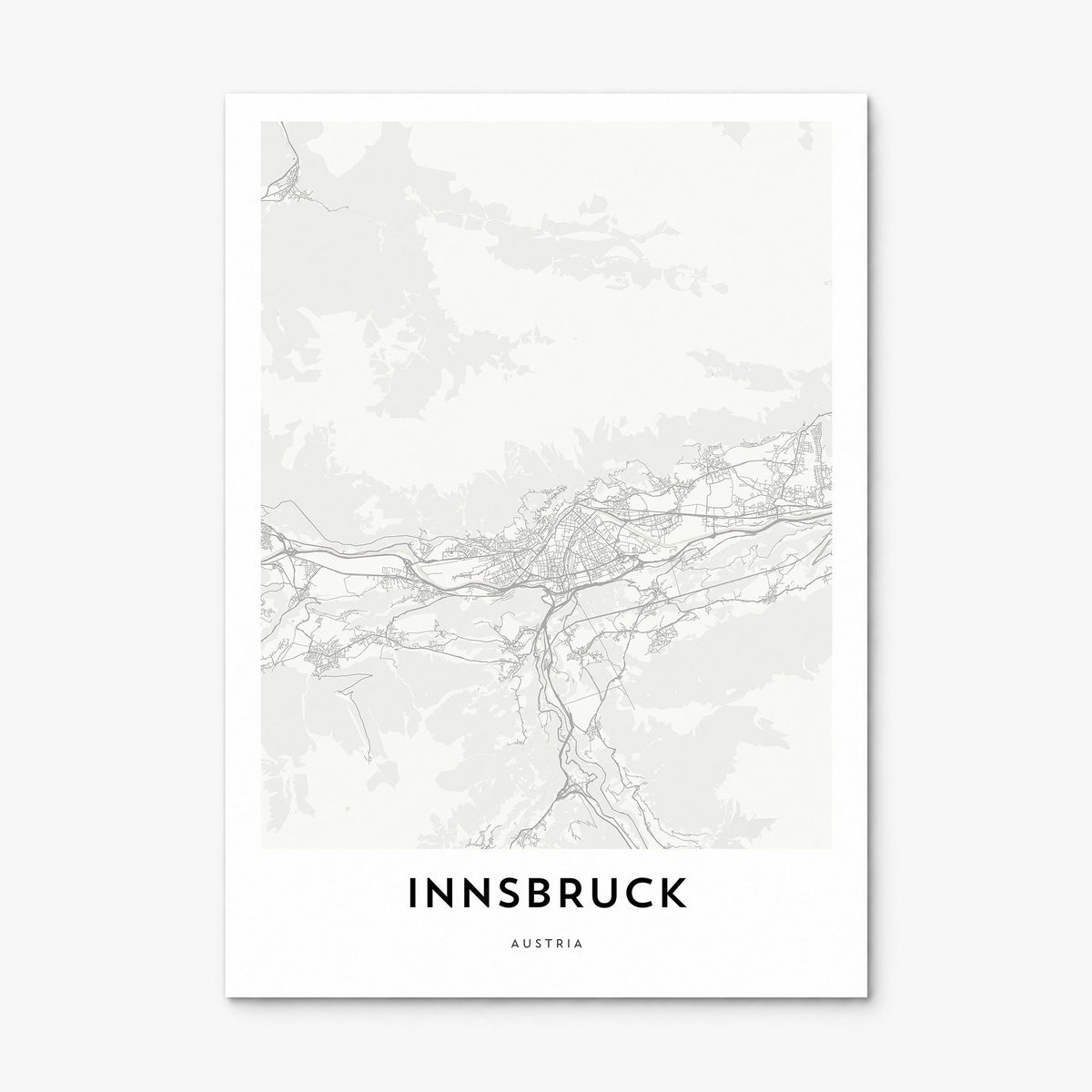 Innsbruck Map Poster, print only (unframed)