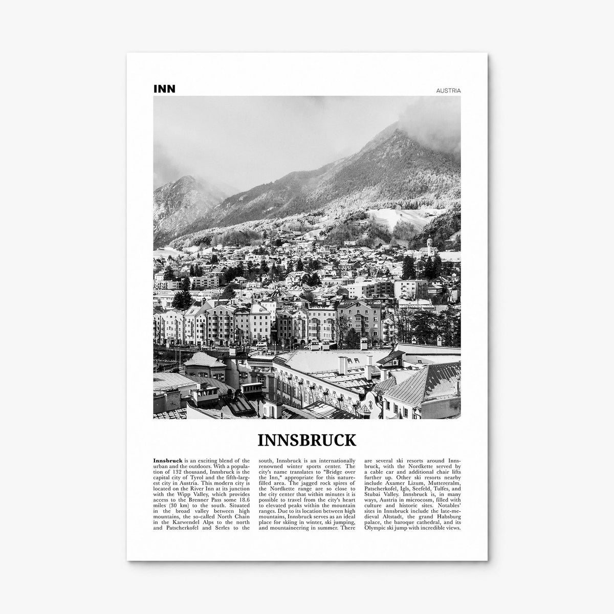 Innsbruck Newspaper Poster, print only (unframed)