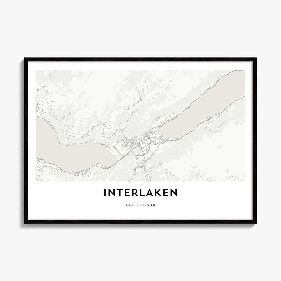 Interlaken Map Poster, framed poster mockup