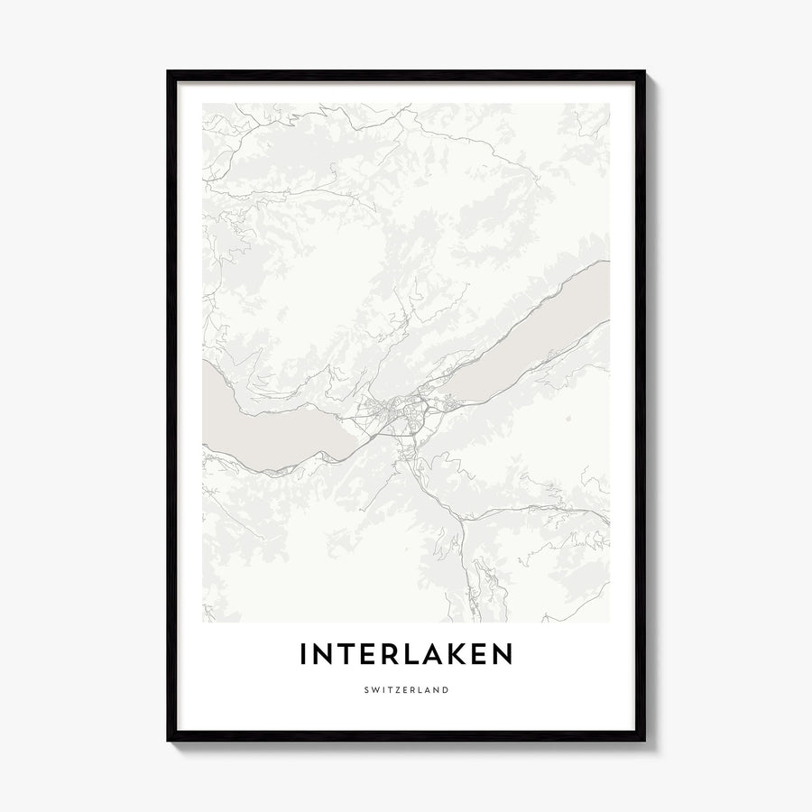 Interlaken Map Poster, framed poster mockup
