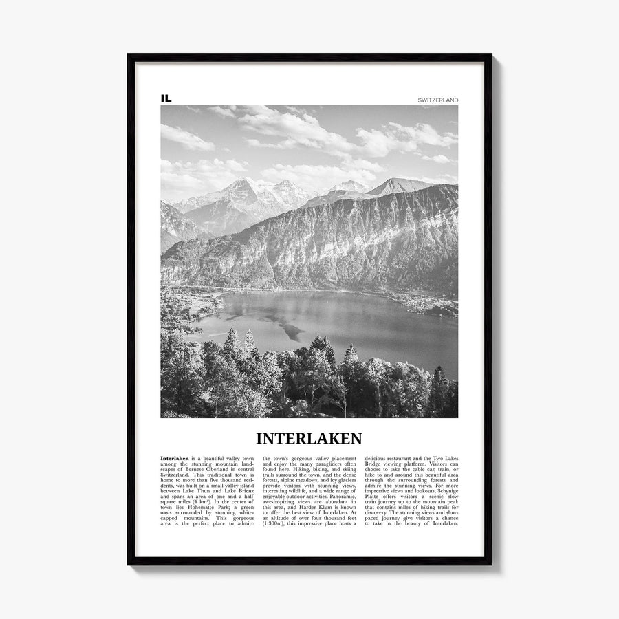 Interlaken Newspaper Poster, framed poster mockup