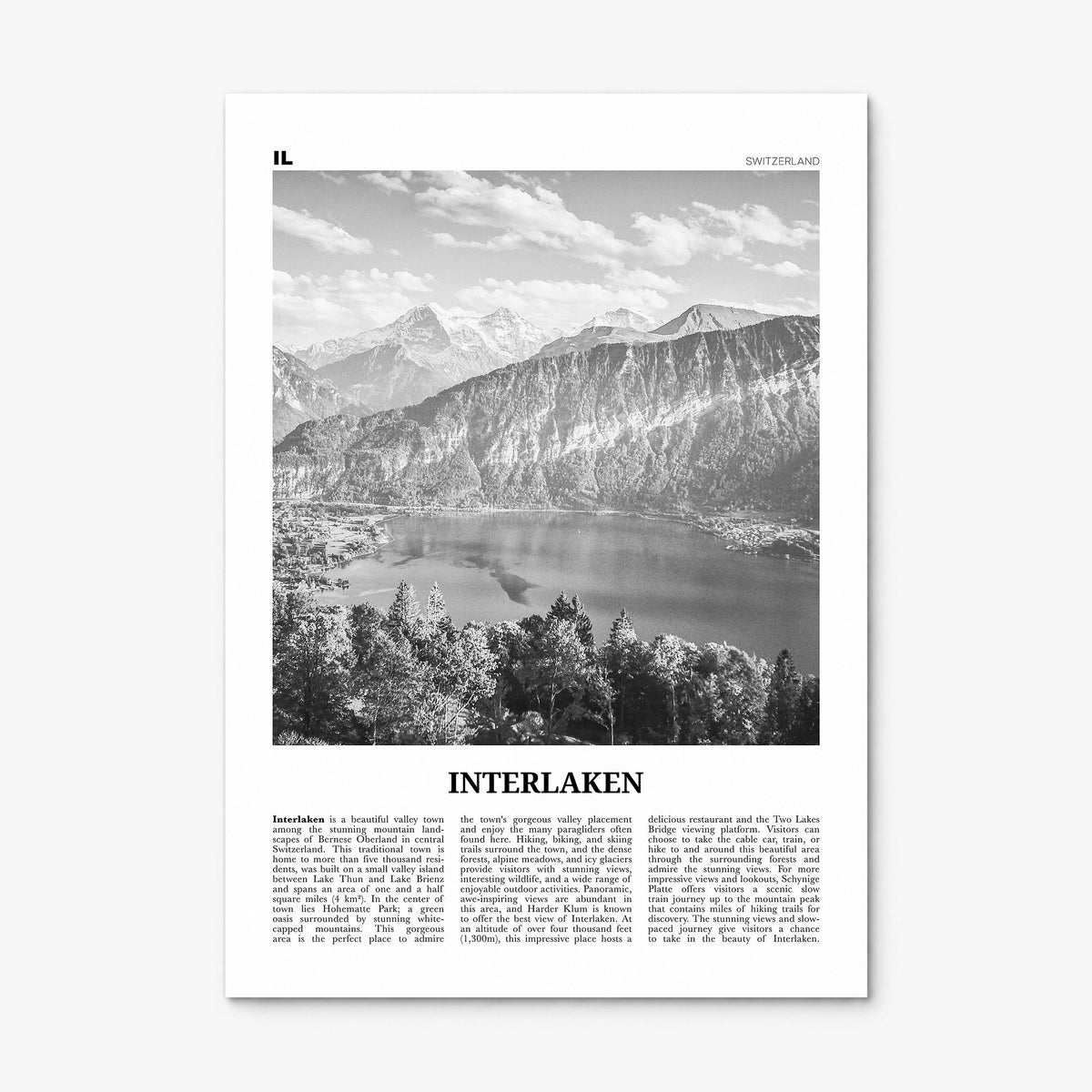 Interlaken Newspaper Poster, print only (unframed)