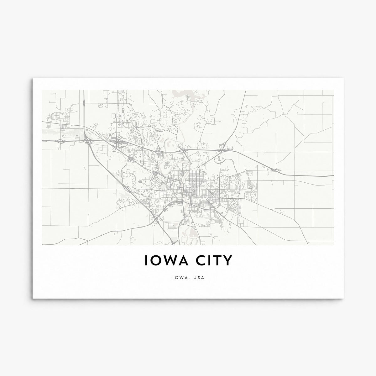 Iowa City Map Poster, print only (unframed)