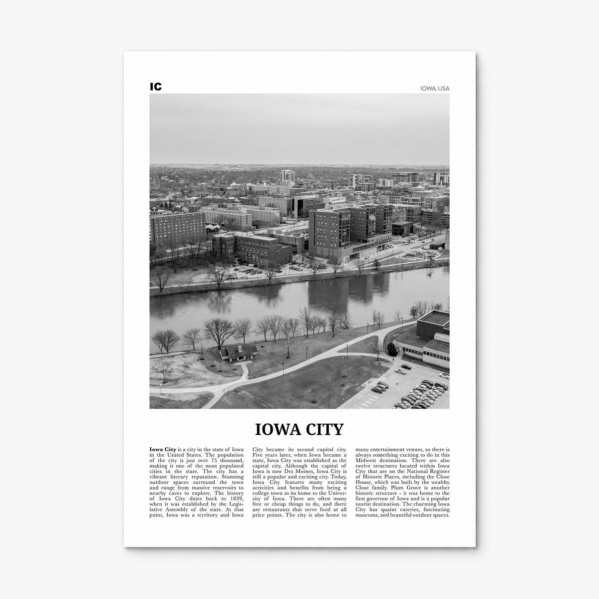 Iowa City Newspaper Poster, print only (unframed)