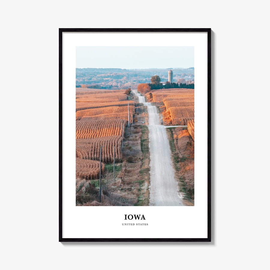 Iowa colorful classic poster of United States – vertical wall art, unframed print shown in interior mockup