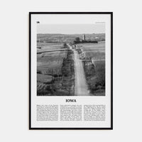 Iowa No 1 Poster Black Wood / 8x12 in Nbourhood Travel B&W Poster