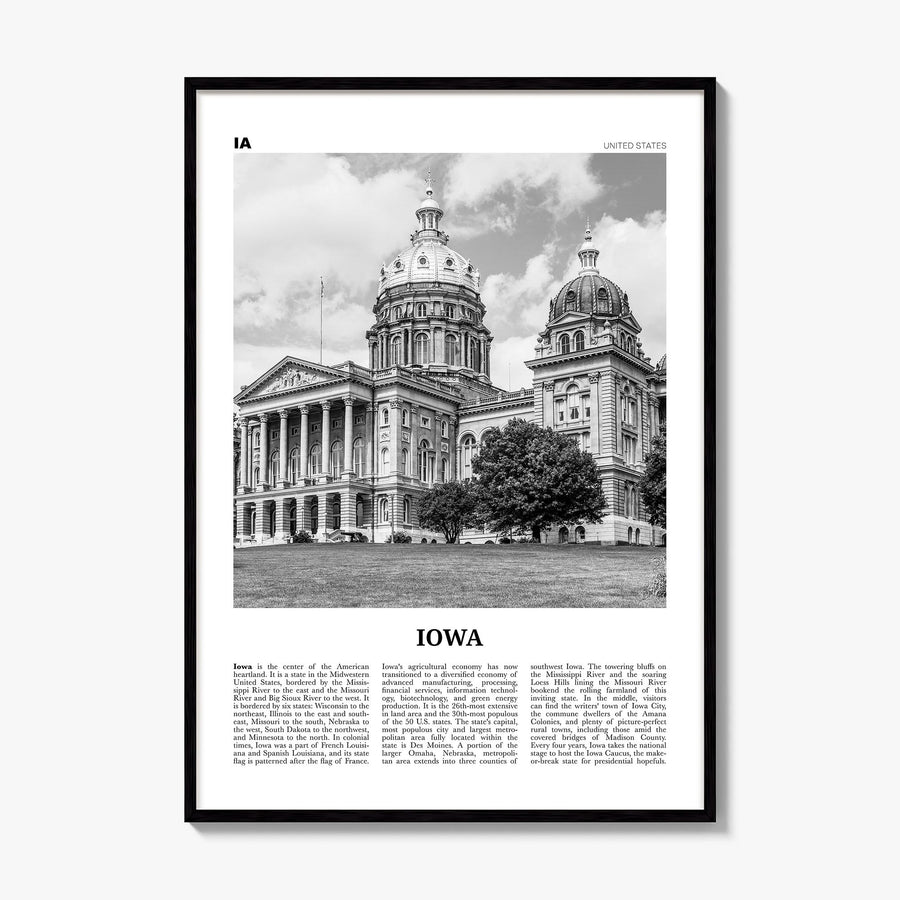Iowa Newspaper No 2 Poster, framed poster mockup