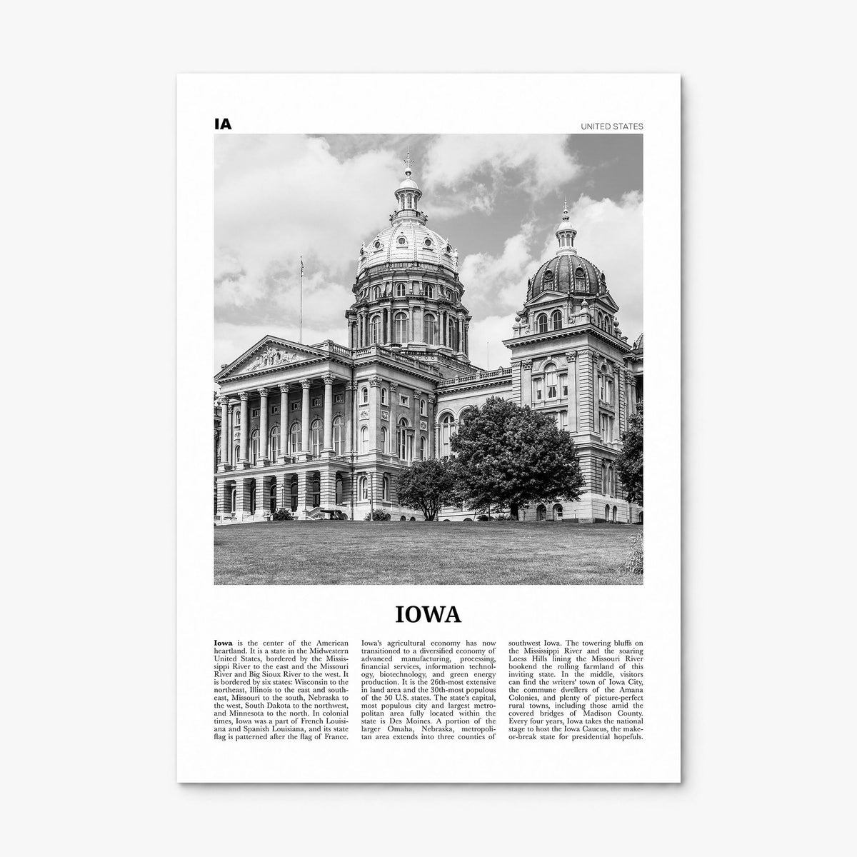 Iowa Newspaper No 2 Poster, print only (unframed)