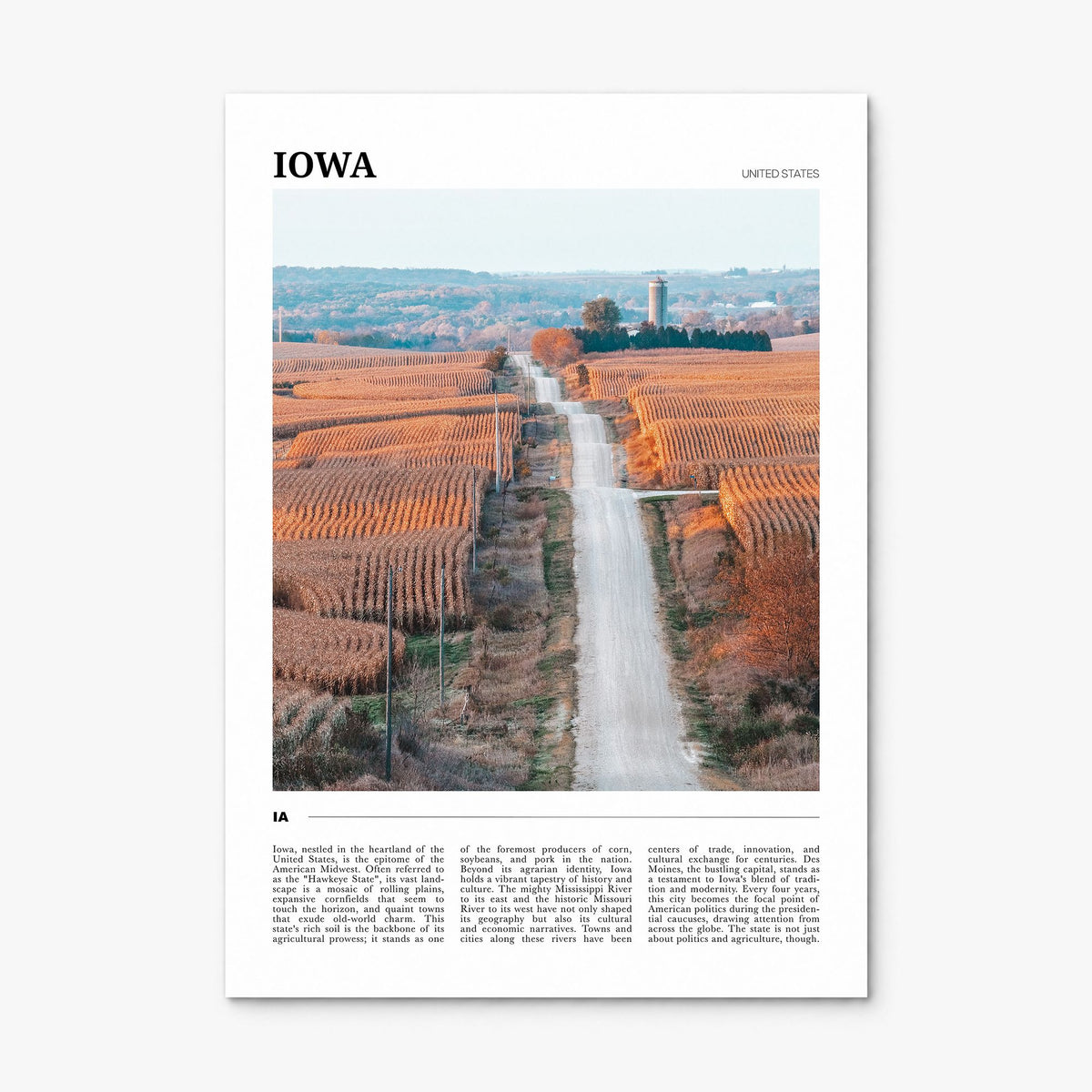 Iowa Travel Poster, print only (unframed)