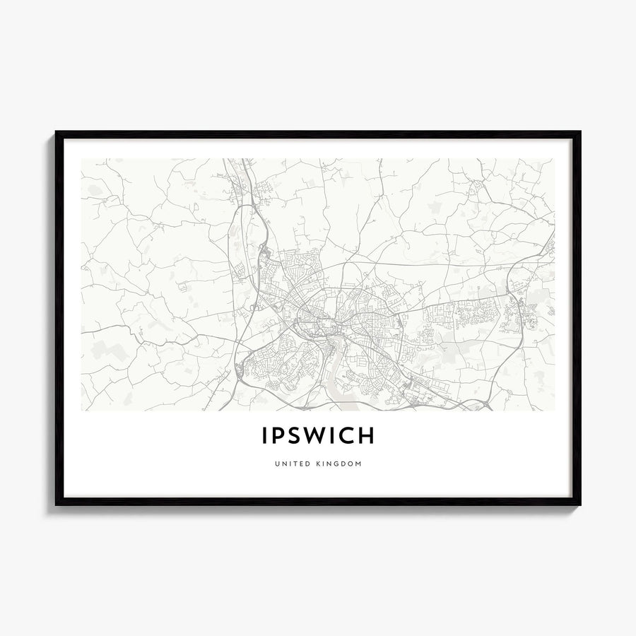 Ipswich Map Poster, framed poster mockup