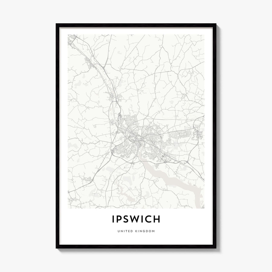 Ipswich Map Poster, framed poster mockup