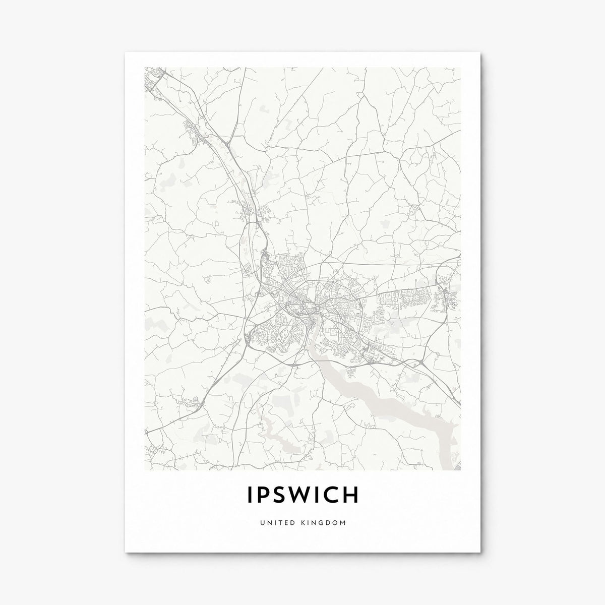 Ipswich Map Poster, print only (unframed)