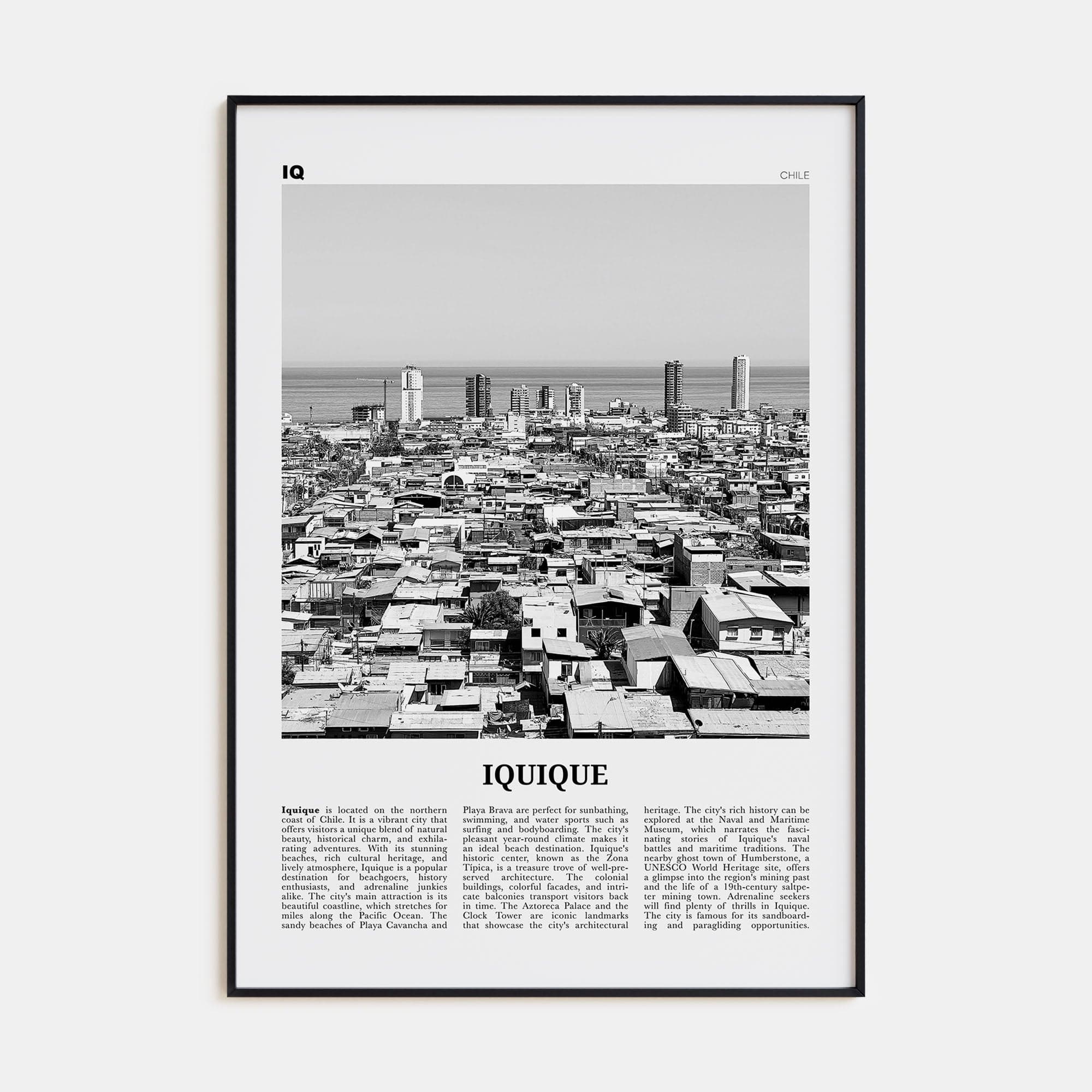 Iquique Poster None / 8x12 in Nbourhood Travel B&W Poster