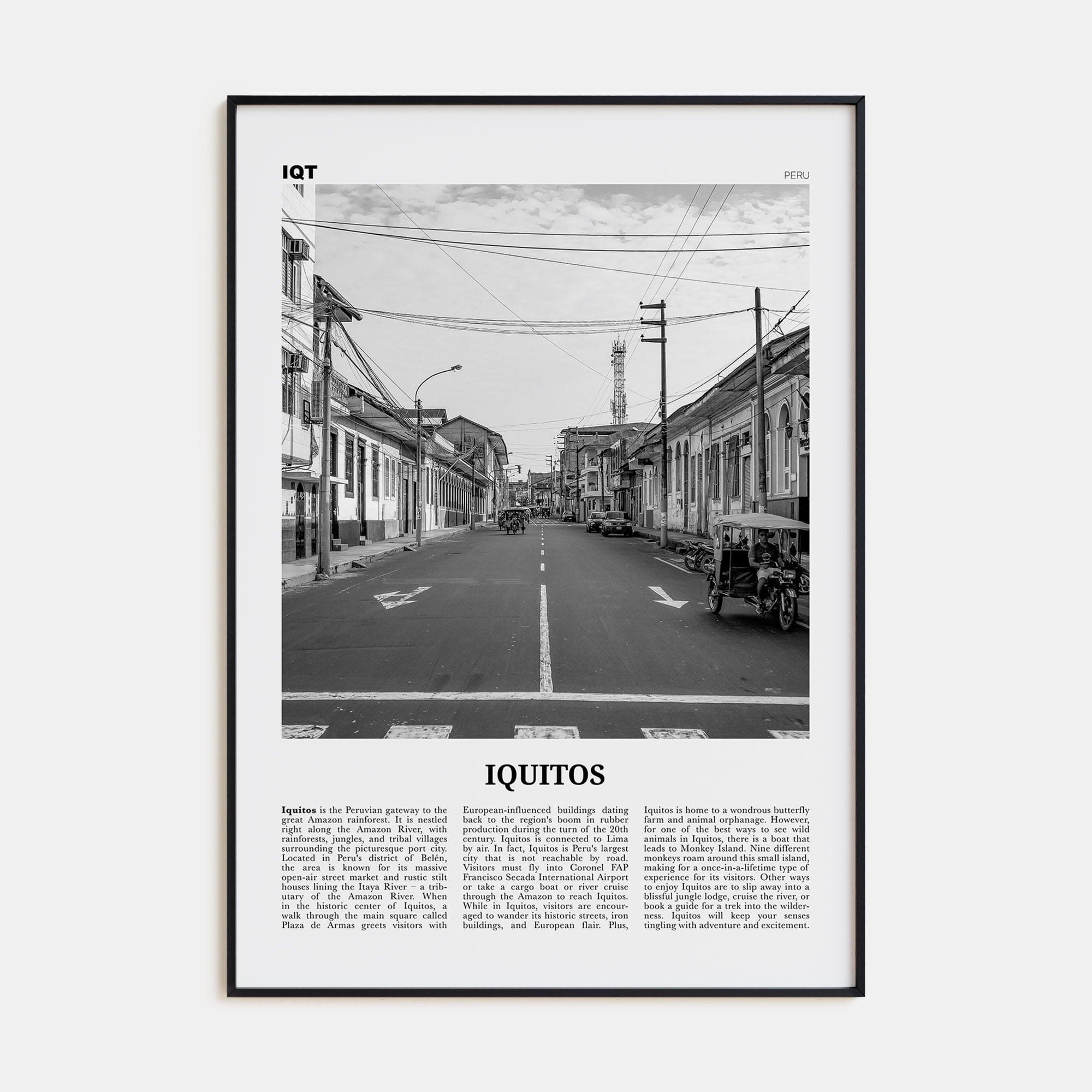 Iquitos Poster None / 8x12 in Nbourhood Travel B&W Poster