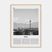 Iran Poster Natural Wood / 8x12 in Nbourhood Travel B&W Poster