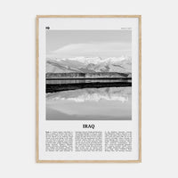 Iraq Poster Natural Wood / 8x12 in Nbourhood Travel B&W Poster