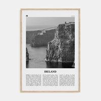 Ireland No 1 Poster Natural Wood / 8x12 in Nbourhood Travel B&W Poster