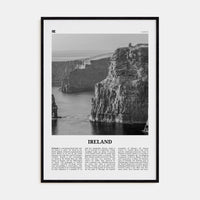 Ireland No 1 Poster Black Wood / 8x12 in Nbourhood Travel B&W Poster