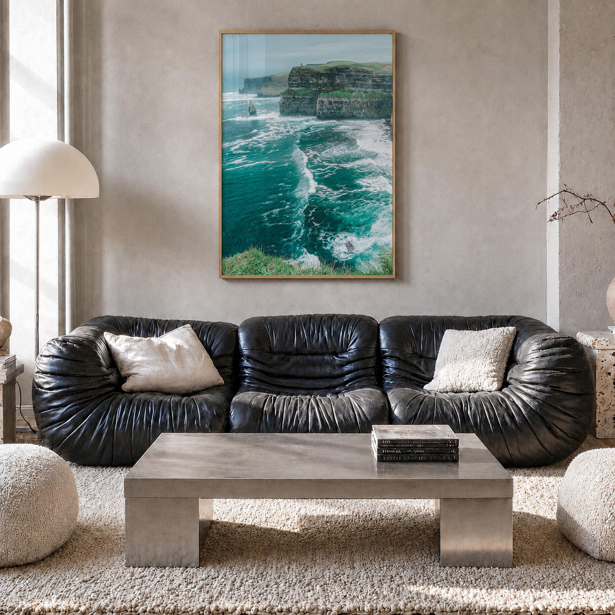Ireland no. 2 colorful photo poster of Europe – vertical wall art in natural wood frame, hanging on wall