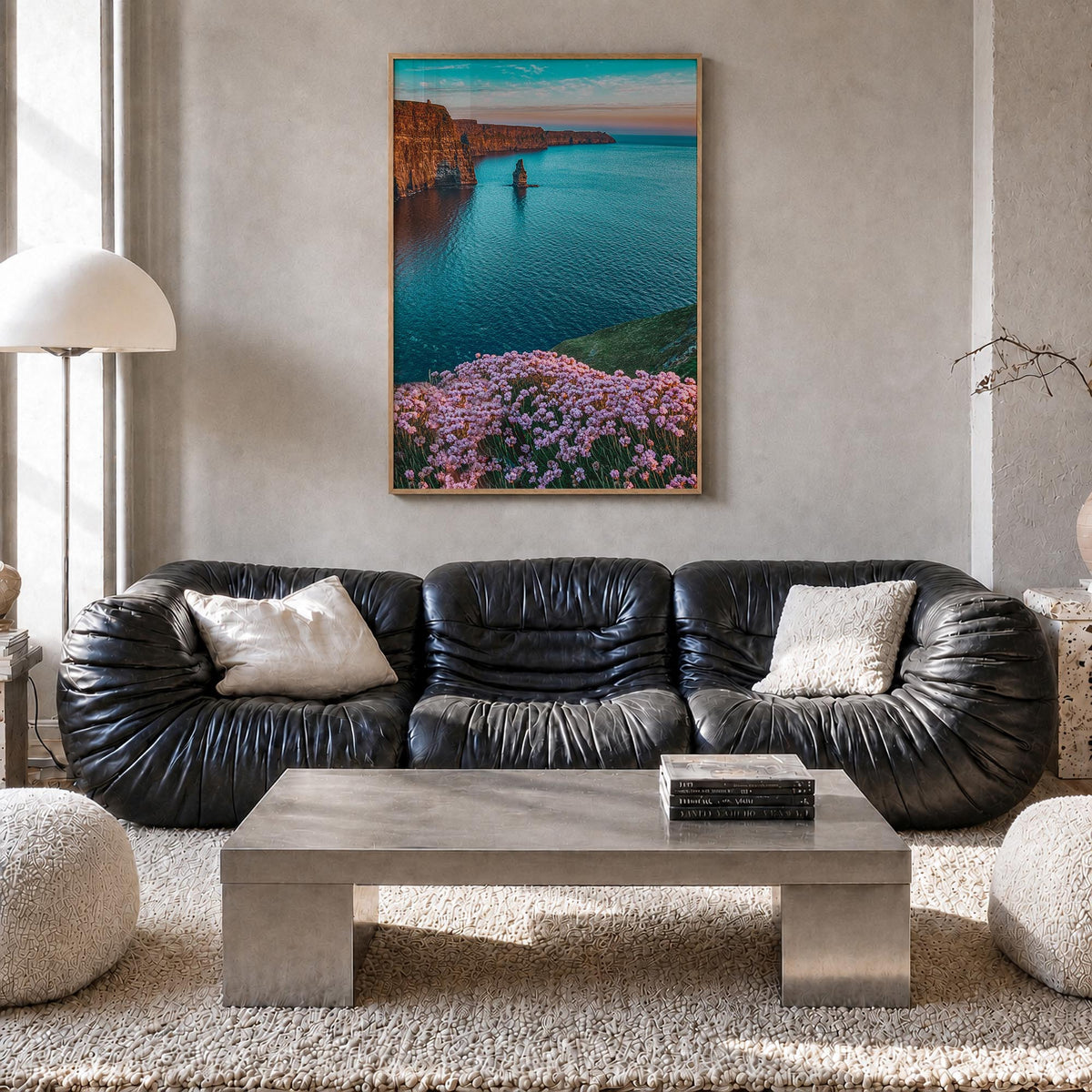 Ireland no. 3 colorful photo poster of Europe – vertical wall art in natural wood frame, hanging on wall