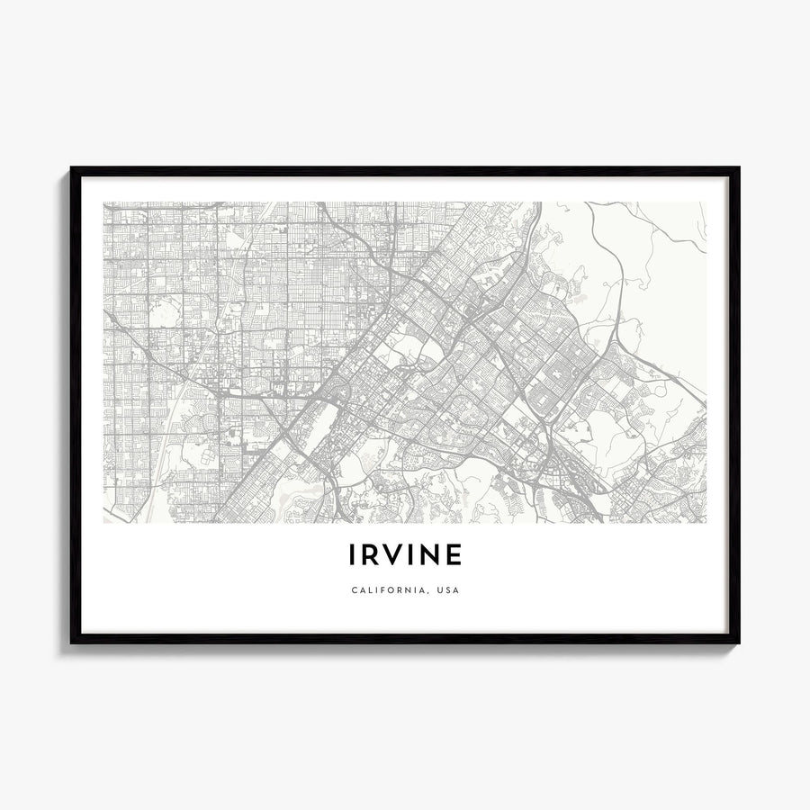 Irvine Map Poster, framed poster mockup
