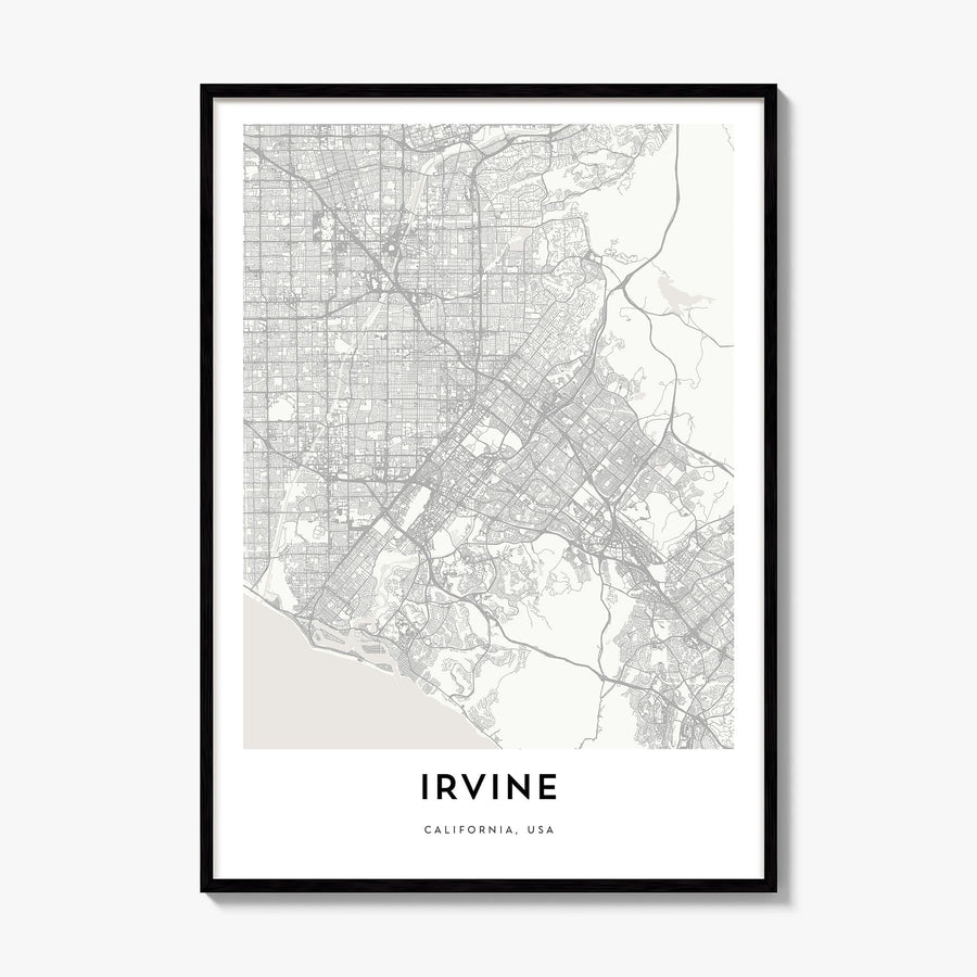 Irvine Map Poster, framed poster mockup