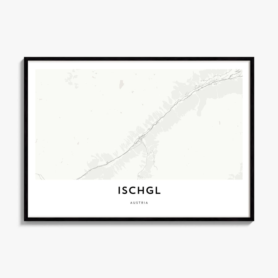 Ischgl Map Poster, framed poster mockup