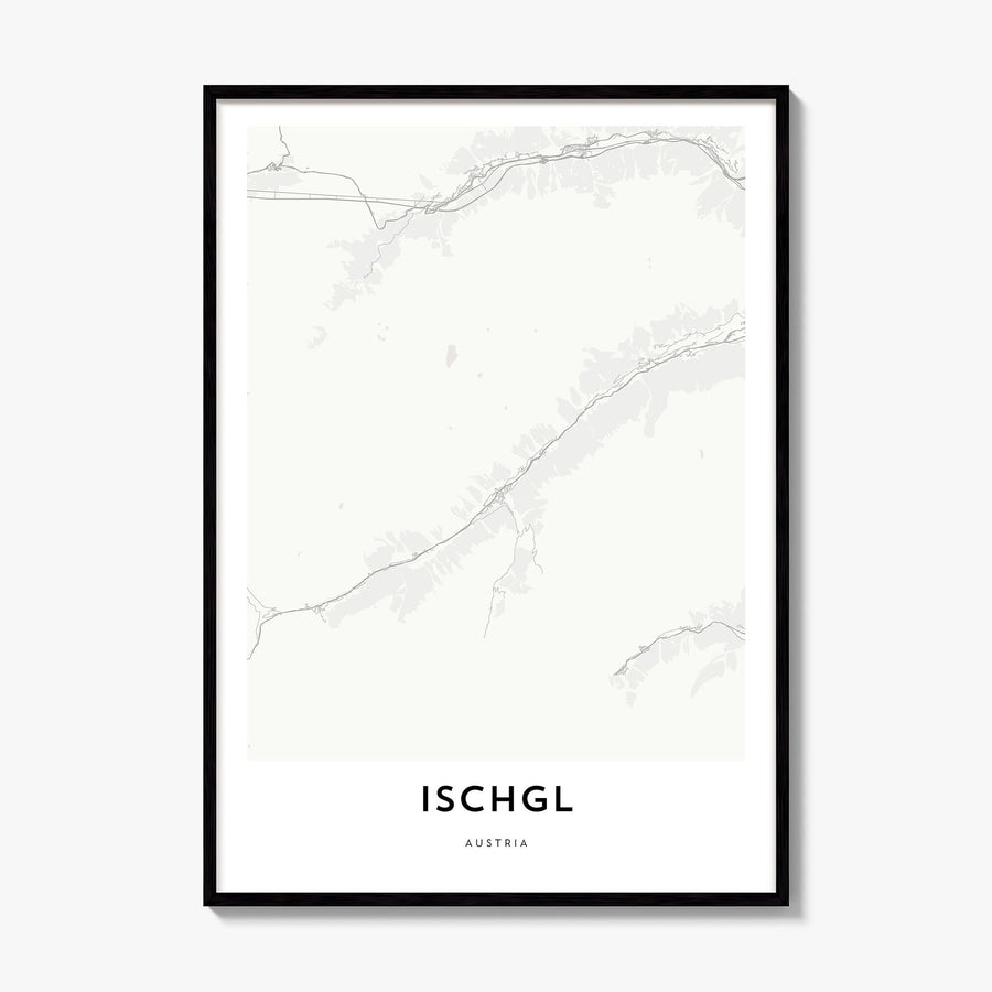 Ischgl Map Poster, framed poster mockup