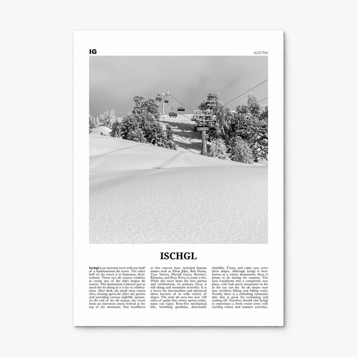 Ischgl Newspaper Poster, print only (unframed)