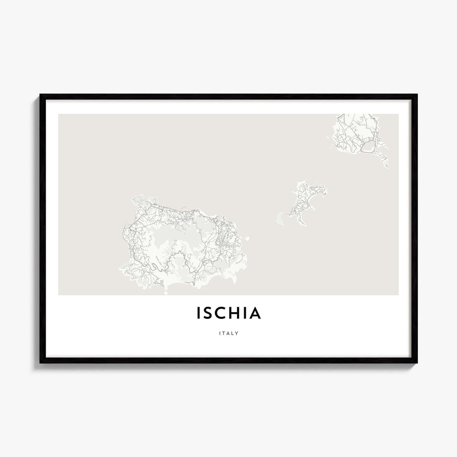 Ischia Map Poster, framed poster mockup