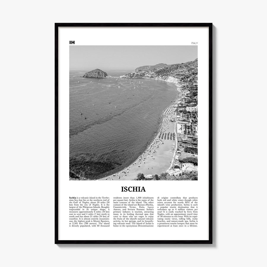 Ischia Newspaper Poster, framed poster mockup
