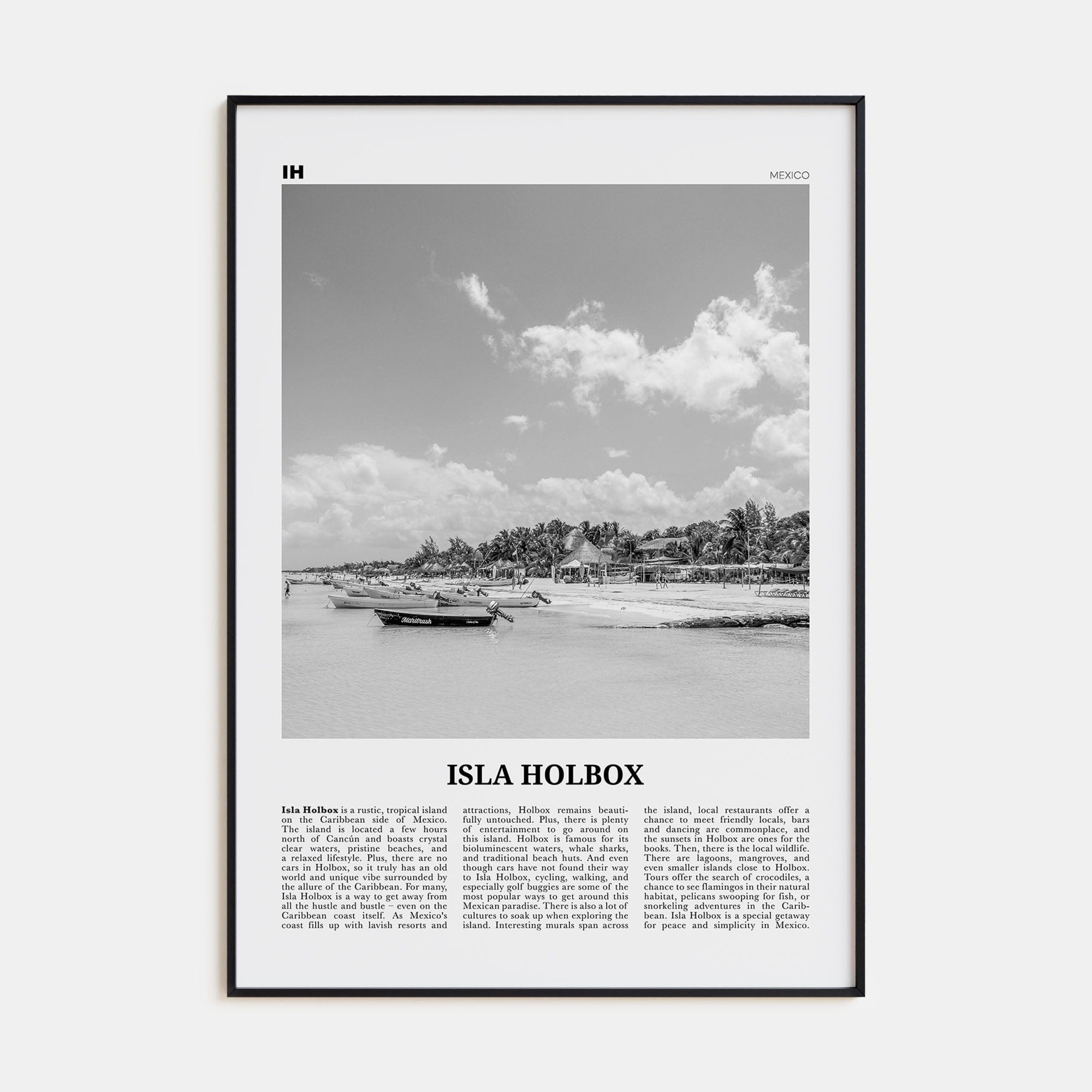 Isla Holbox Poster None / 8x12 in Nbourhood Travel B&W Poster